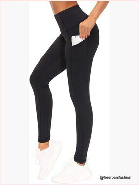 High Waist Yoga Pants with Pockets, Tummy Control Workout Leggings